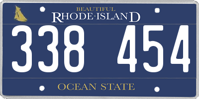RI license plate 338454