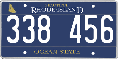 RI license plate 338456