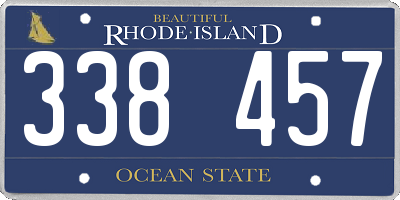 RI license plate 338457