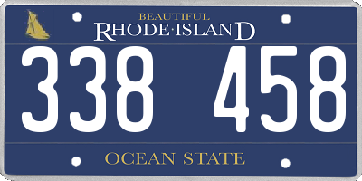 RI license plate 338458