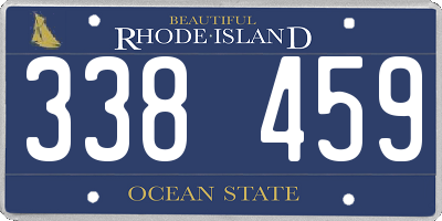 RI license plate 338459