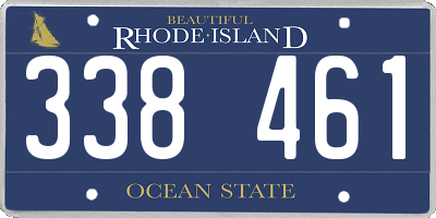 RI license plate 338461