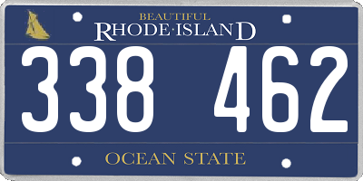 RI license plate 338462