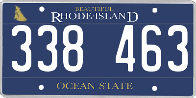 RI license plate 338463