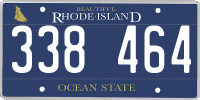 RI license plate 338464