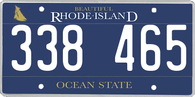 RI license plate 338465