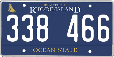 RI license plate 338466