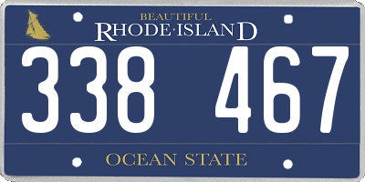 RI license plate 338467