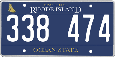 RI license plate 338474