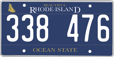 RI license plate 338476