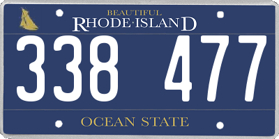 RI license plate 338477