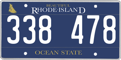 RI license plate 338478