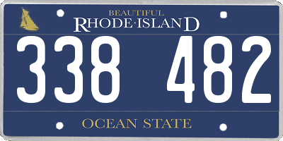 RI license plate 338482