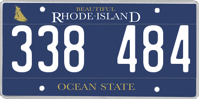 RI license plate 338484