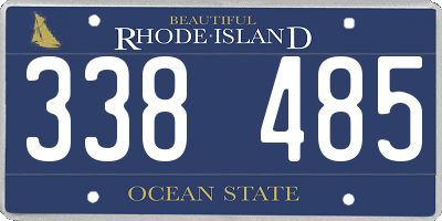 RI license plate 338485