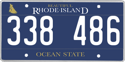 RI license plate 338486