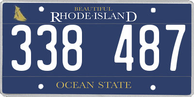 RI license plate 338487