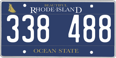 RI license plate 338488