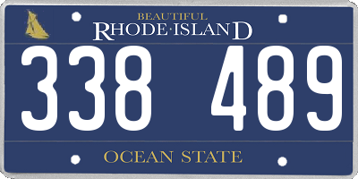 RI license plate 338489