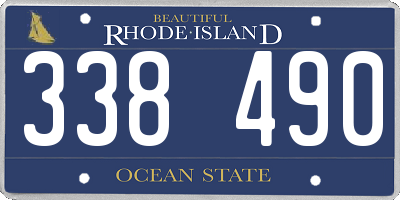 RI license plate 338490