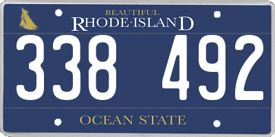 RI license plate 338492