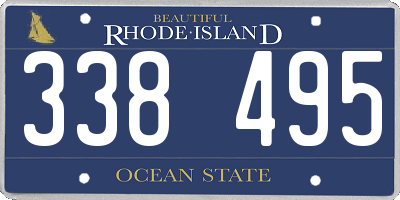 RI license plate 338495