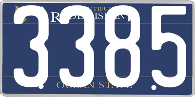 RI license plate 3385