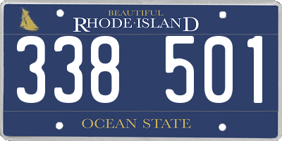 RI license plate 338501