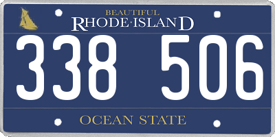 RI license plate 338506