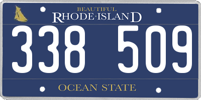 RI license plate 338509