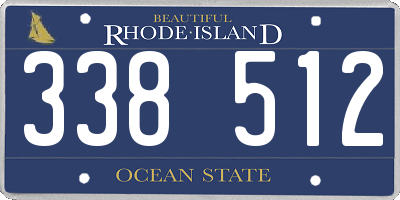RI license plate 338512