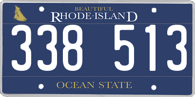 RI license plate 338513