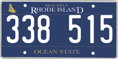 RI license plate 338515