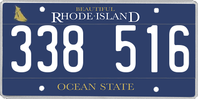 RI license plate 338516