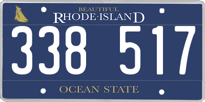 RI license plate 338517
