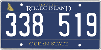 RI license plate 338519