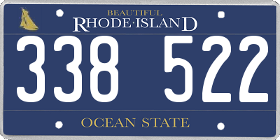 RI license plate 338522