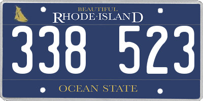 RI license plate 338523