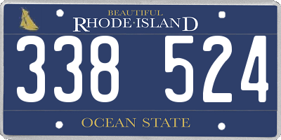 RI license plate 338524