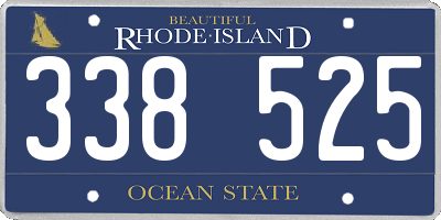 RI license plate 338525