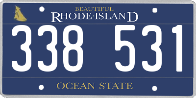 RI license plate 338531