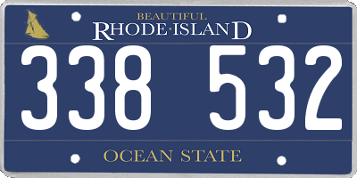 RI license plate 338532