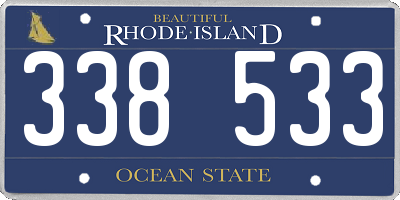 RI license plate 338533