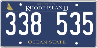 RI license plate 338535