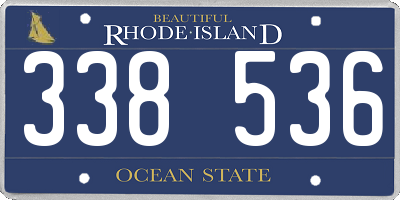 RI license plate 338536