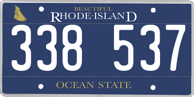 RI license plate 338537