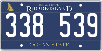 RI license plate 338539