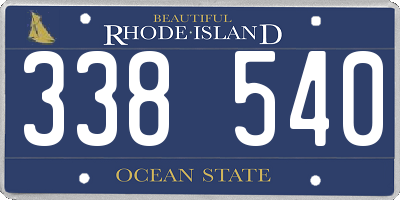 RI license plate 338540
