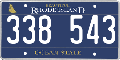 RI license plate 338543