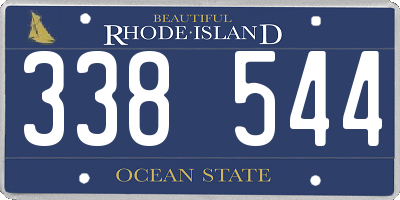 RI license plate 338544